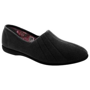 GBS Audrey Womens /Ladies Indoor House Slipper Shoes /Slippers Sizes 5-11 / Blac